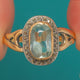 French Art Nouveau 18ct Gold Aquamarine & Marcasite Cluster Ring