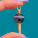 18ct Gold Banded Agate Orb Key Pendant