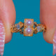Aesthetic Victorian 18ct Gold Natural Pearl Diamond Ring, c.1880