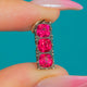Antique Hot Pink Paste Drop Charm, 9ct Gold Bail