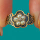 Victorian 18ct Gold Pearl Diamond Mourning Ring c.1846